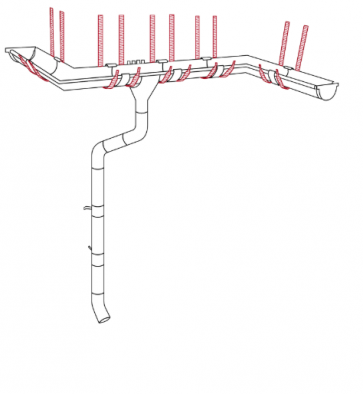 Крюк длинный полоса (водосточной системы Grand Line 125/90)